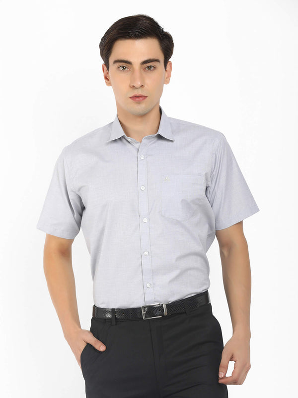 Solid Grey Formal Shirt for Men (GBMFRML9003H)