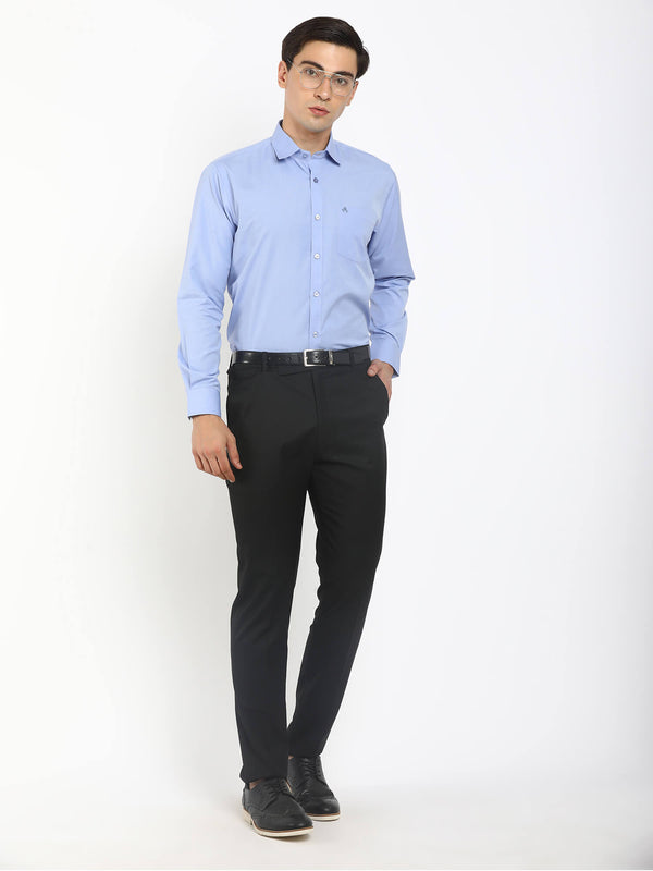 Men Blue Solid Comfort Fit Classic Formal Shirt (GBMFRML9012F)