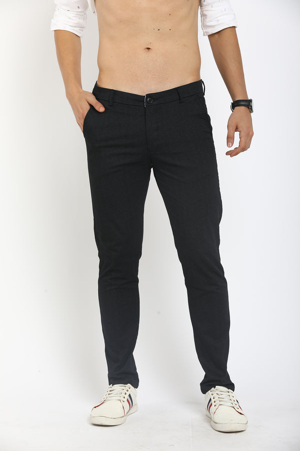 Men Black Comfort Fit Trousers (CH3005)
