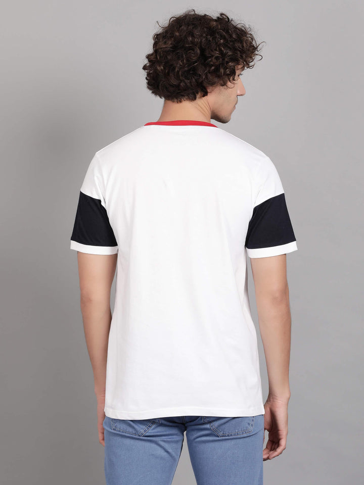 White and Navy Mens T-Shirt (MQ1017) - G O O S E B E R Y®