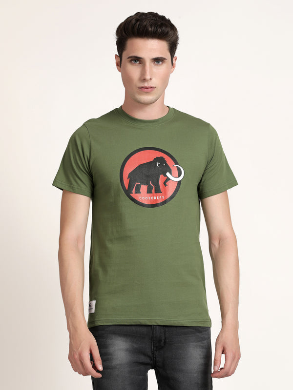 Green Casual Men's T-Shirts (SPINA1004)