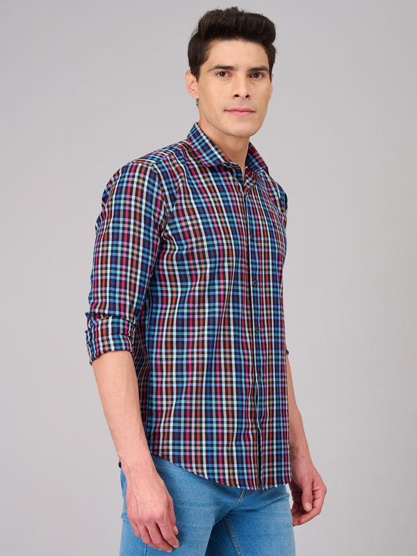 Men Multicoloured Checks Shirts (GBMKLS2906)