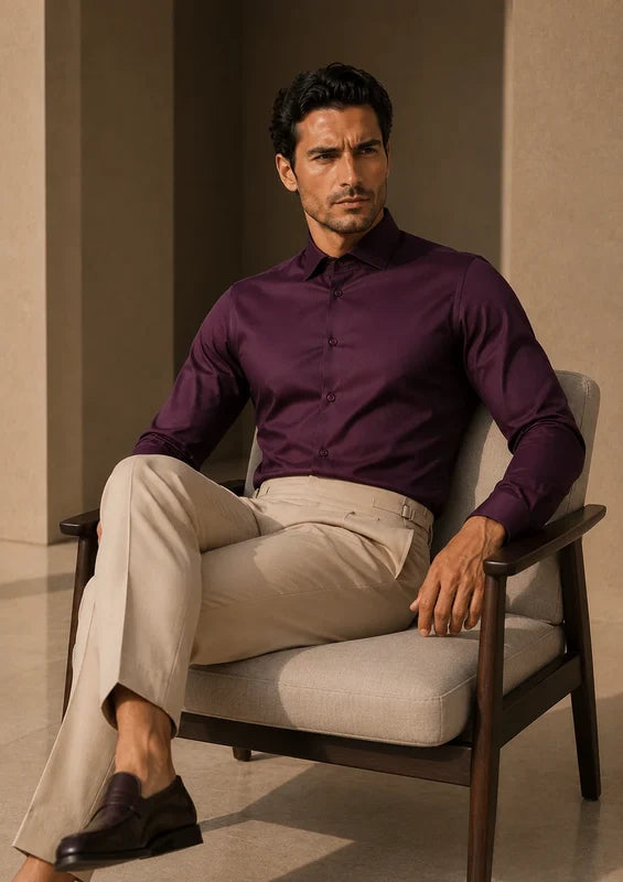 Stretch Premium Shirt - Plum