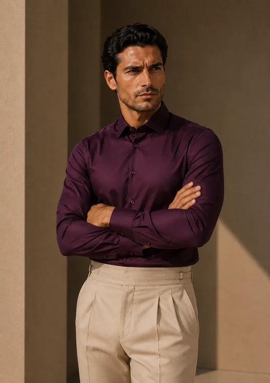 Stretch Premium Shirt - Plum