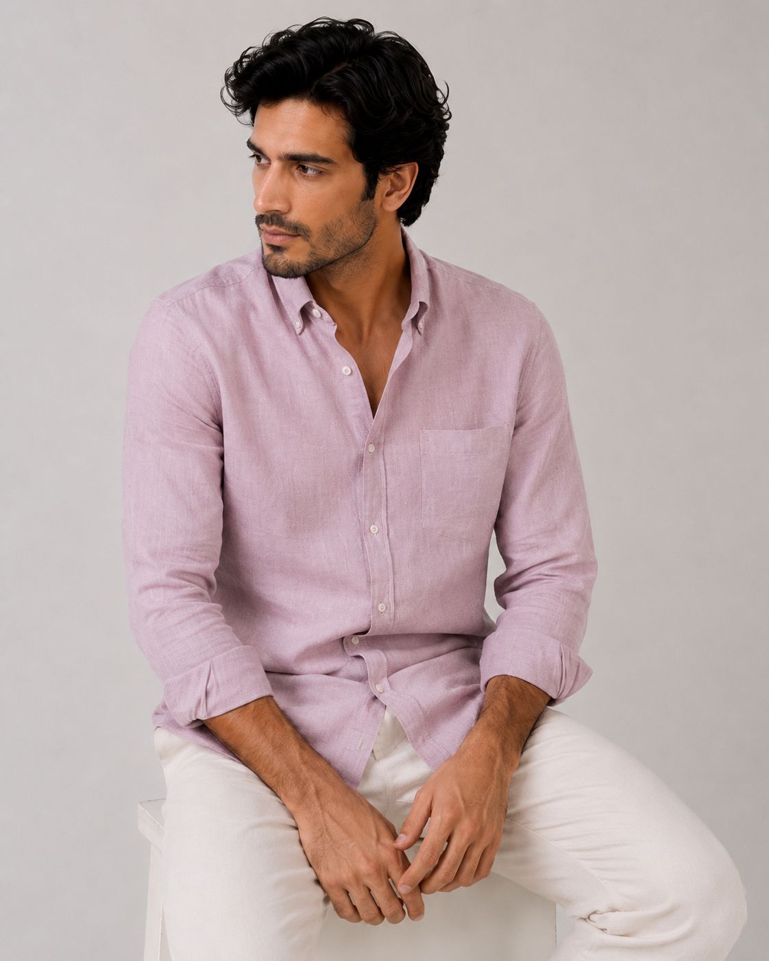 Suave Pink Linen Shirt