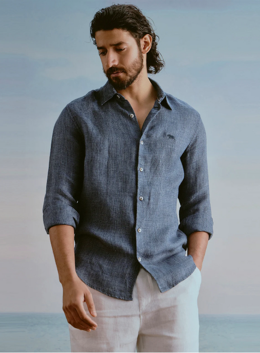Current Blue European Linen Shirt