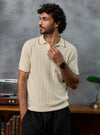 Textured Polo - Cream