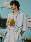Printed Shirt - Light Blue Tropical