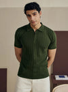 Textured Polo - Olive Green