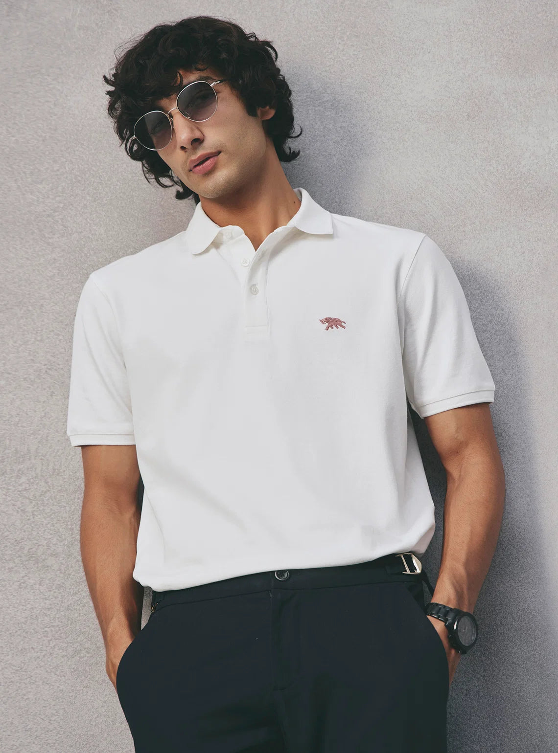 Pique Polo - White