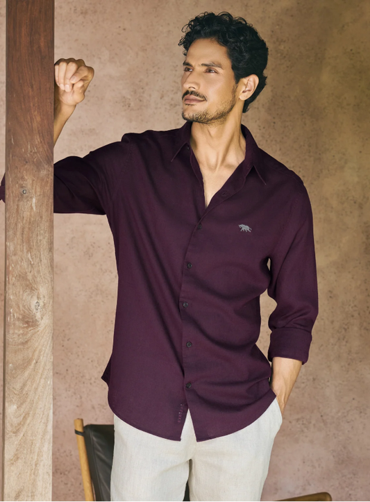Mystic Violet Lyocell Linen Shirt
