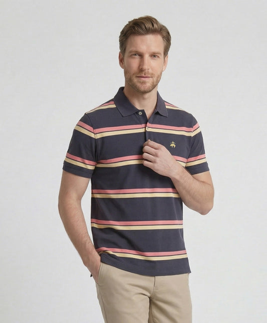 Cotton Pique Striped Striped Regular Fit T-Shirt