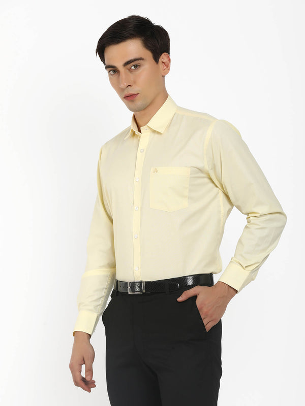 Men Yellow Comfort Fit Formal Shirt (GBMFRML9009F)