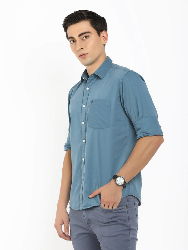 Men Blue Solid Shirt (GBMNR 3006)
