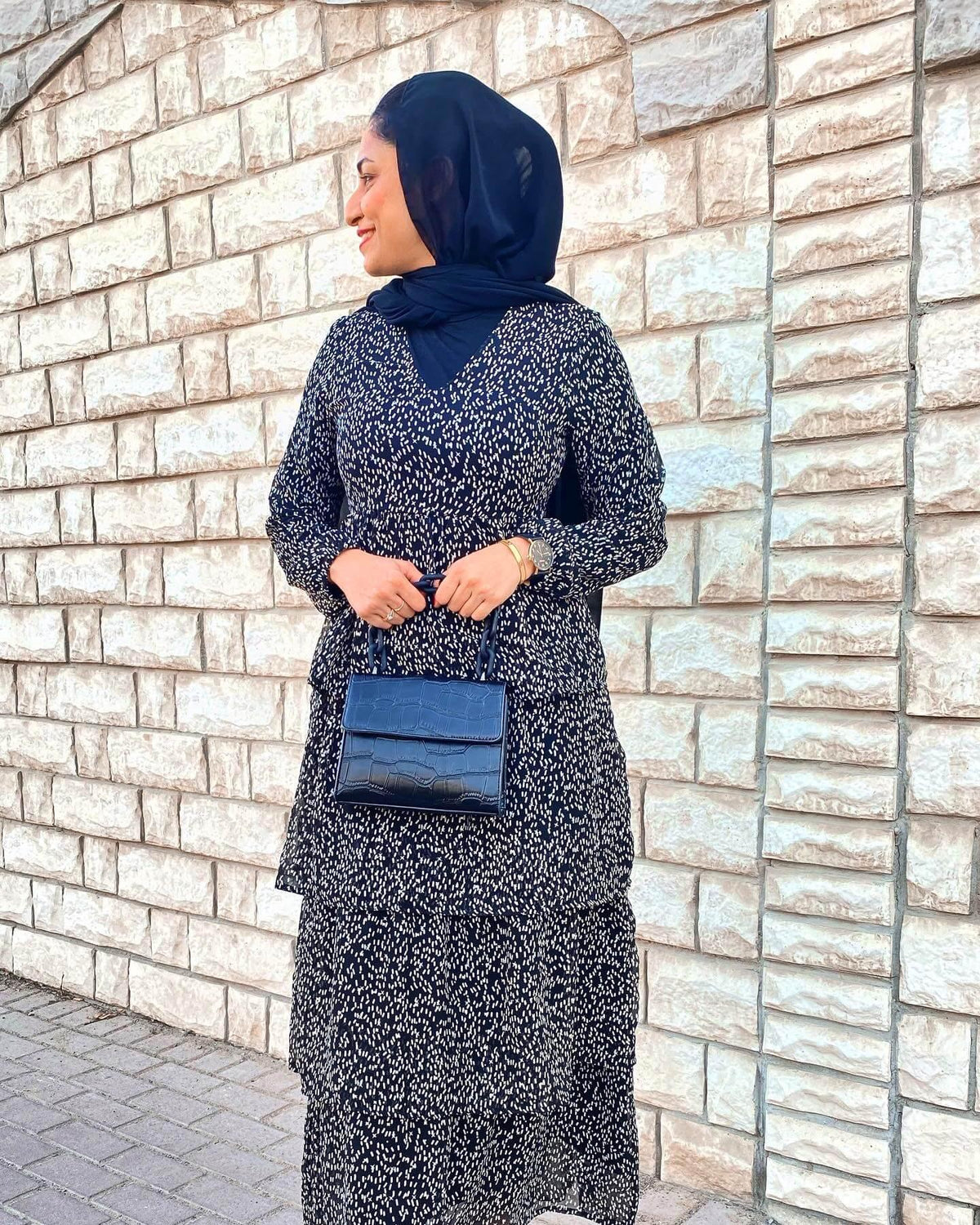 Black and White Polka Dot Maxi Dress (GBF8005A) - G O O S E B E R Y®