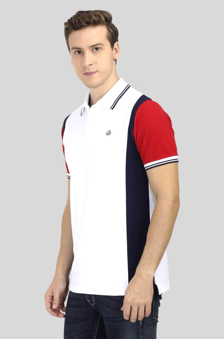 White Polo T-Shirt for Men - GOOSEBERY