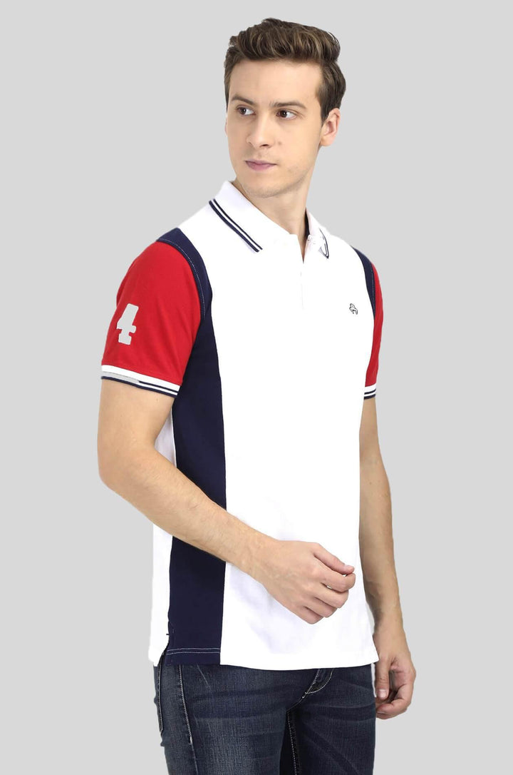 White Polo T-Shirt for Men - GOOSEBERY