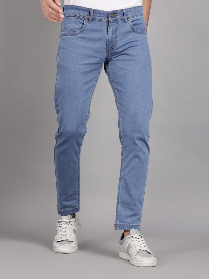 Light Blue Denim Jeans For Men(GBDNM6001) - G O O S E B E R Y®