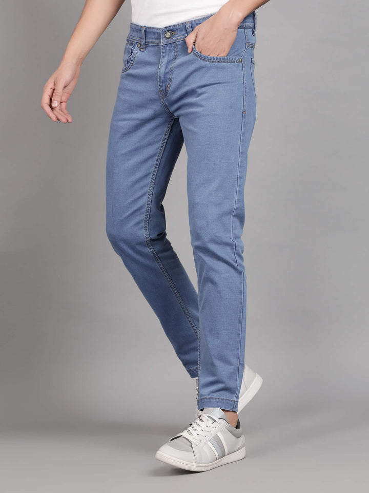 Light Blue Denim Jeans For Men(GBDNM6001) - G O O S E B E R Y®