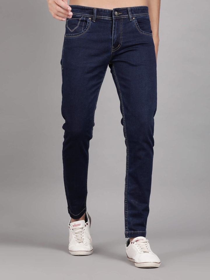 Dark Blue Denim Jeans For Men(GBDNM6002) - G O O S E B E R Y®