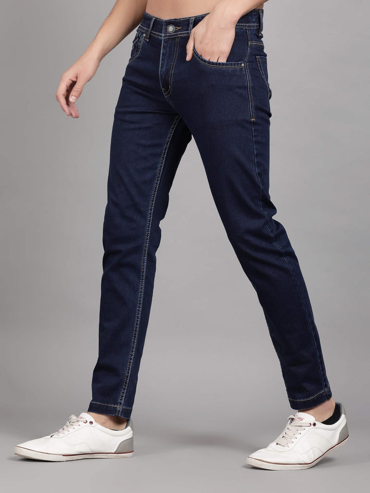Dark Blue Denim Jeans For Men(GBDNM6002) - G O O S E B E R Y®