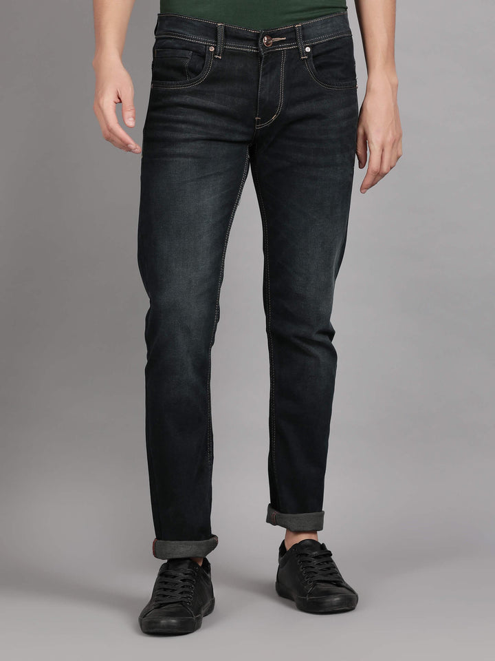 Dark Grey Denim Jeans For Men(GBDNM6004) - G O O S E B E R Y®