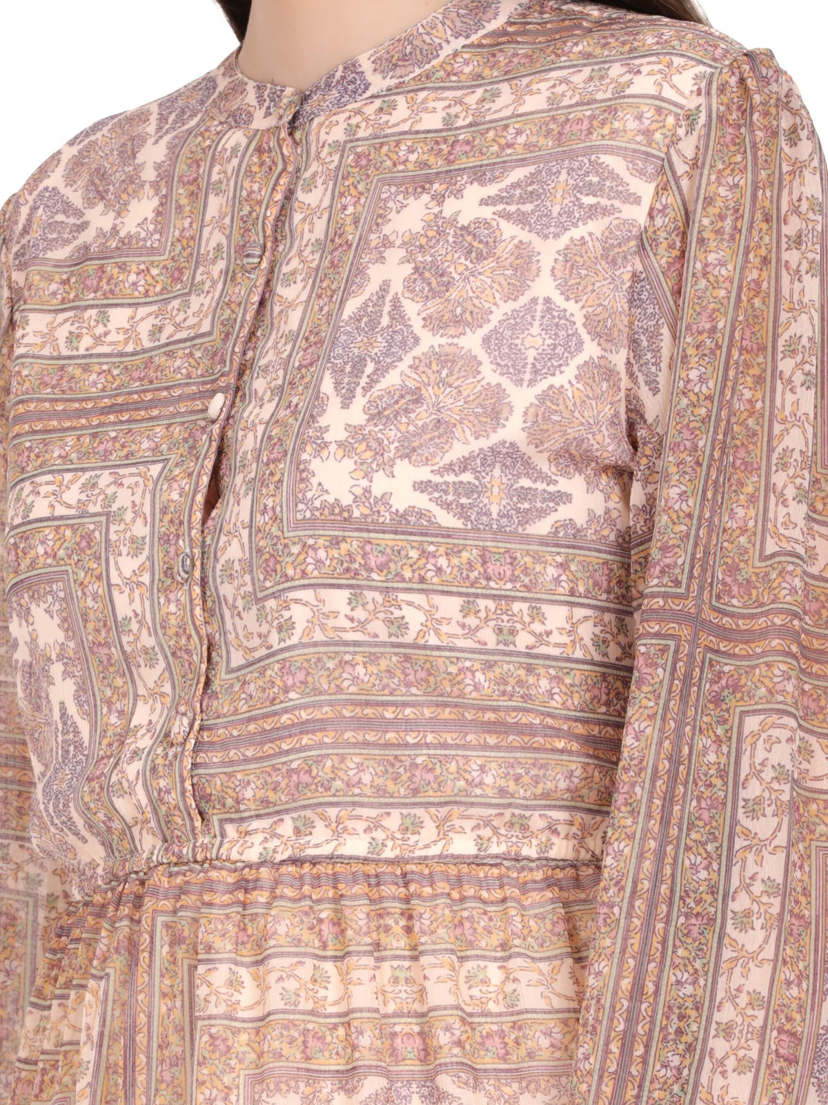 Abstract Printed Knee Length Dress (GBF7008) - G O O S E B E R Y®
