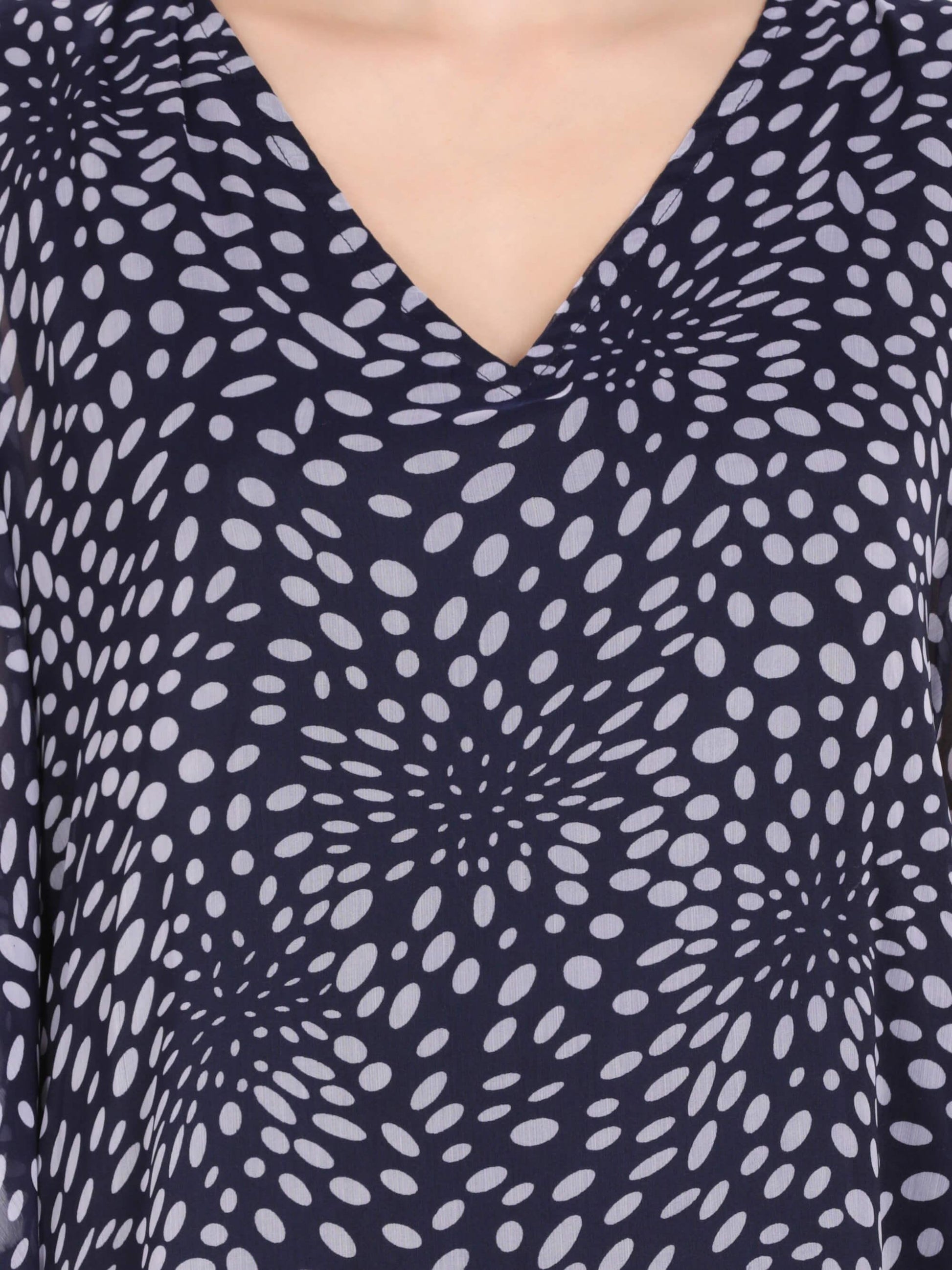 Polka Dot Kaftan Top With Lace Detailing (GBF7011) - G O O S E B E R Y®