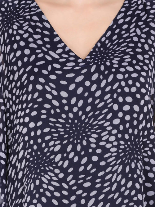 Polka Dot Kaftan Top With Lace Detailing (GBF7011) - G O O S E B E R Y®