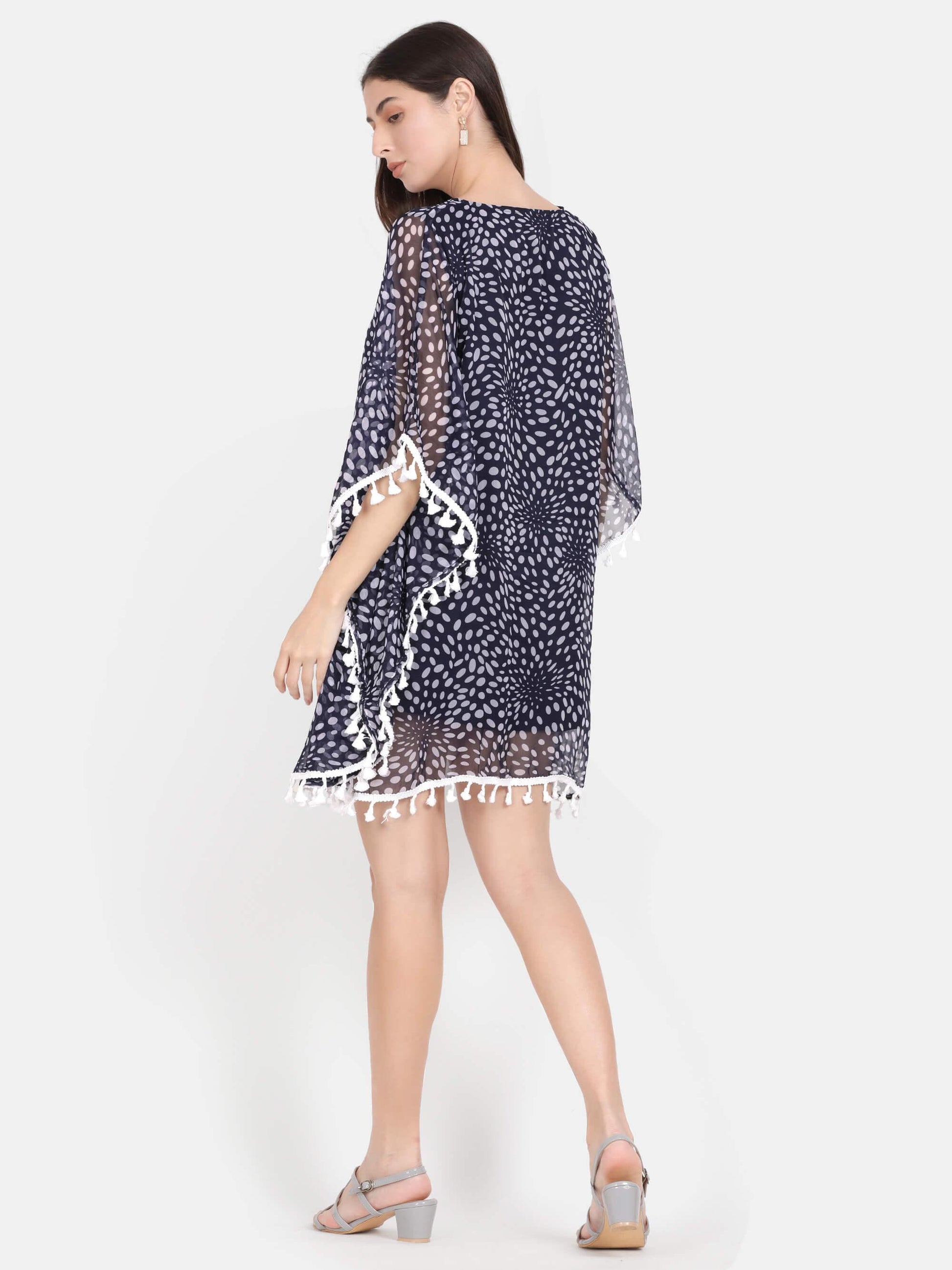 Polka Dot Kaftan Top With Lace Detailing (GBF7011) - G O O S E B E R Y®