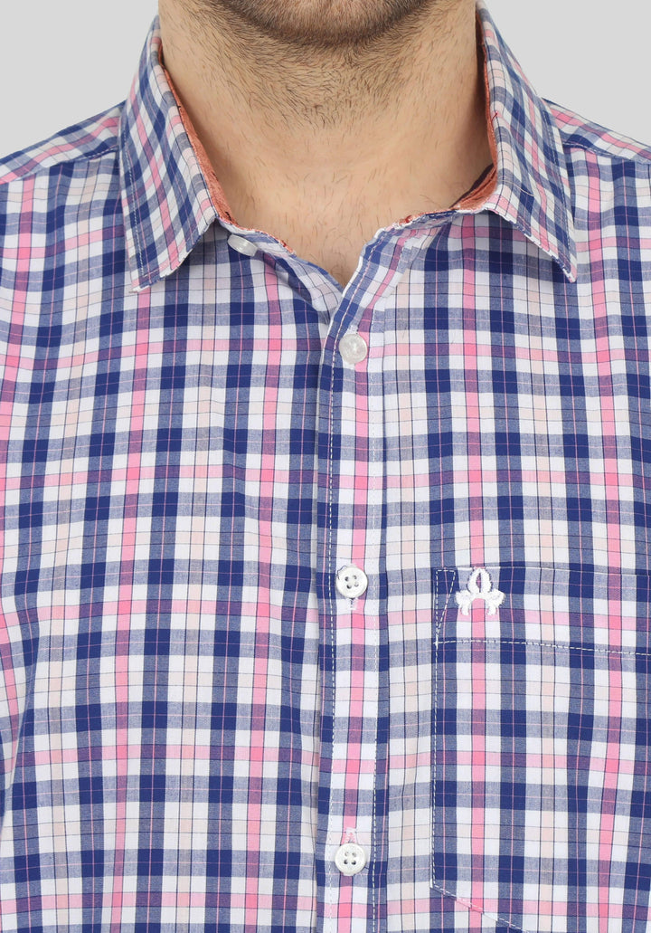 Blue Checks Shirt for Men (GBFRML1010) - GOOSEBERY