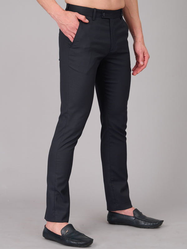 Men Black Comfort Fit Trousers (GBFRMTR1203)