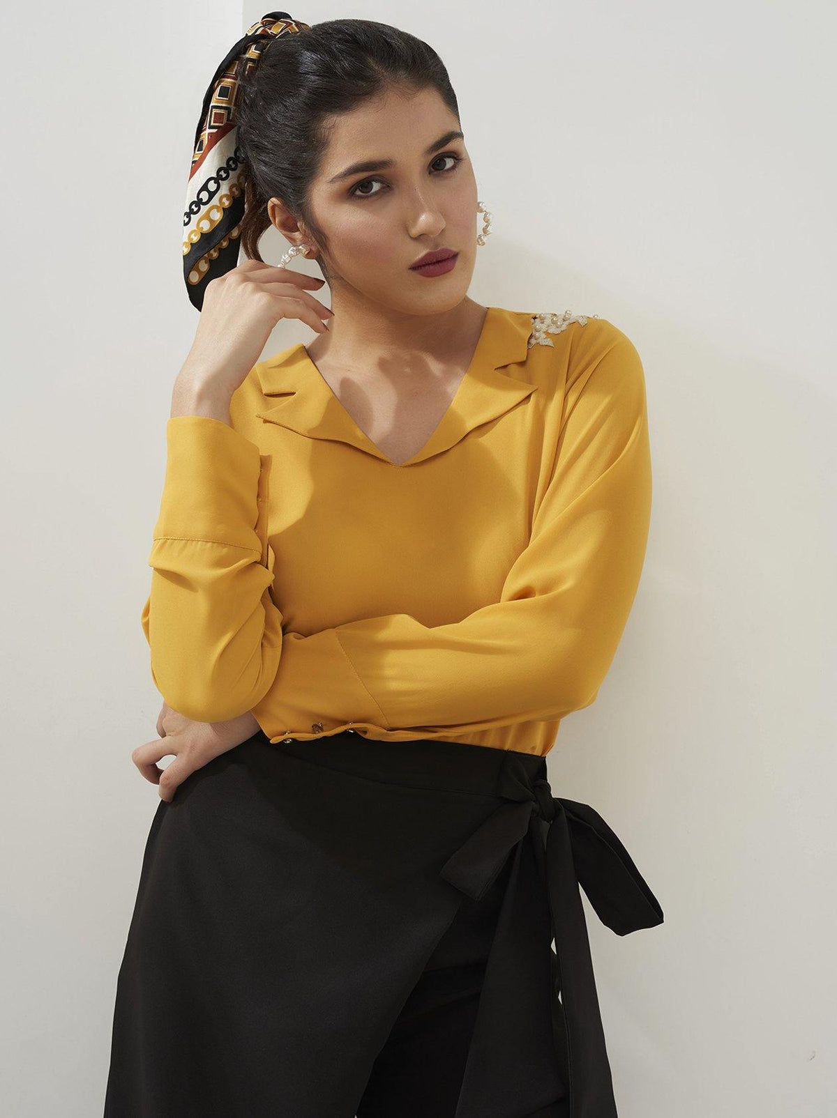 Mustard Yellow Top for Women (GBWT1013) - GOOSEBERY