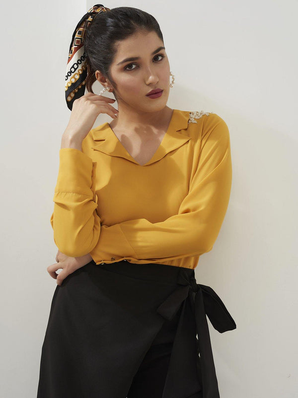 Mustard Yellow Top for Women (GBWT1013) - GOOSEBERY