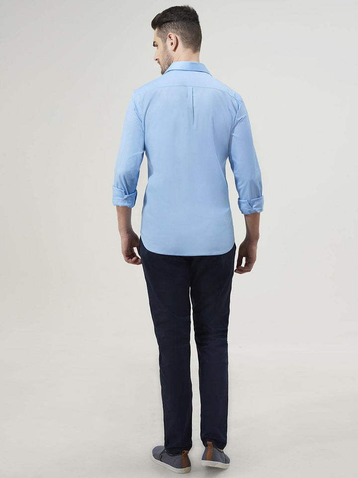 Light Blue Slim Fit Mens Shirt(GBN6017) - GOOSEBERY