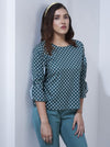 Green Printed Top for Women (GBWT1012) - GOOSEBERY