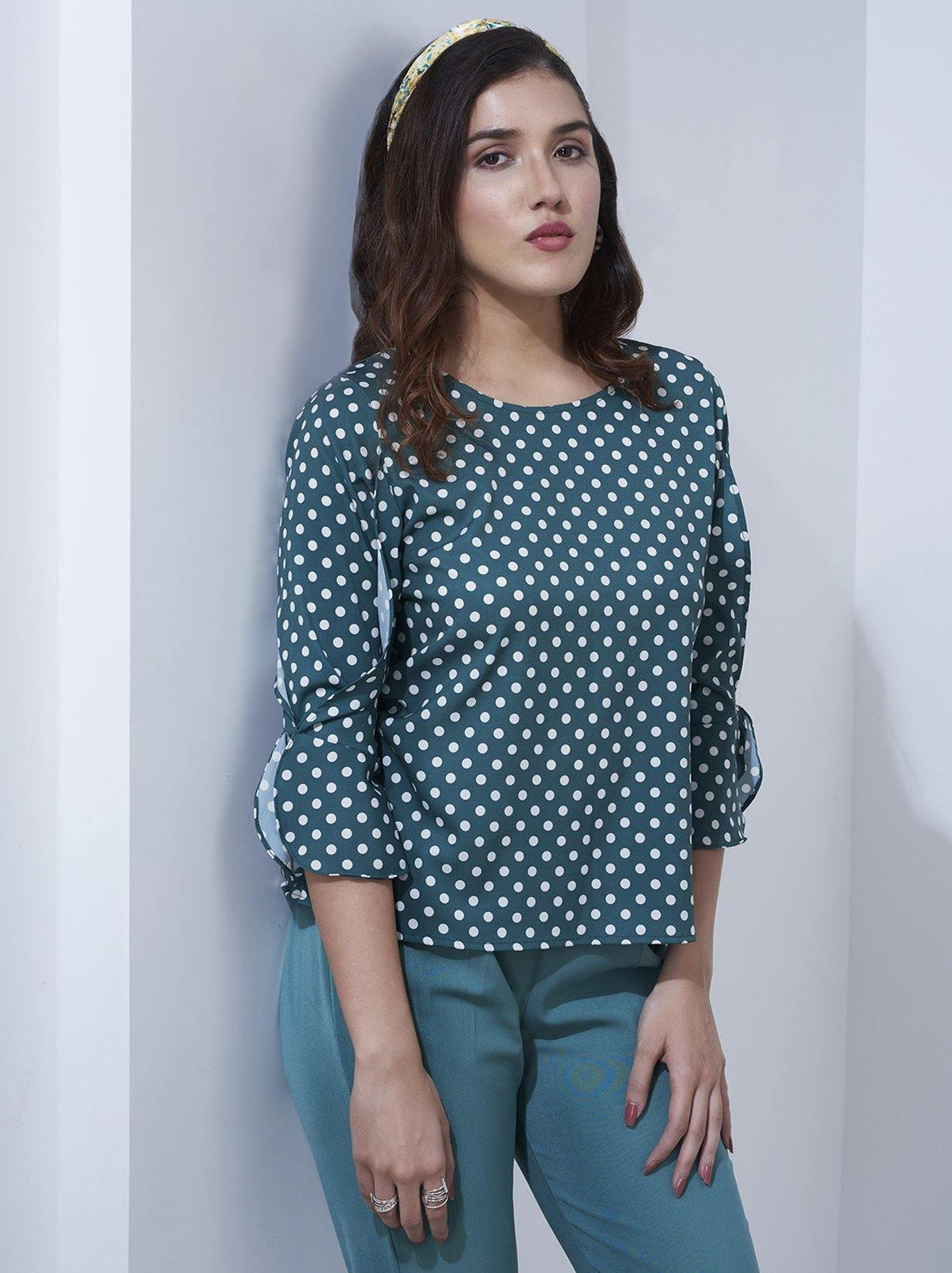 Green Printed Top for Women (GBWT1012) - GOOSEBERY