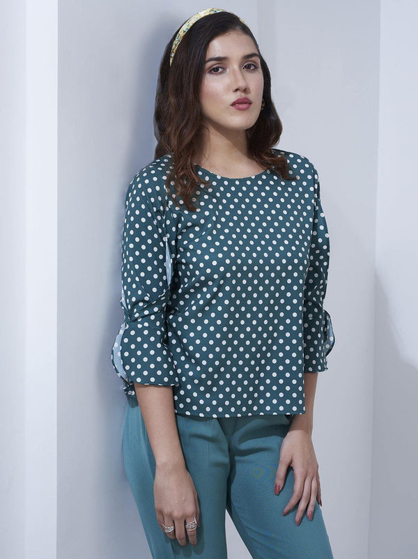 Green Printed Top for Women (GBWT1012) - GOOSEBERY