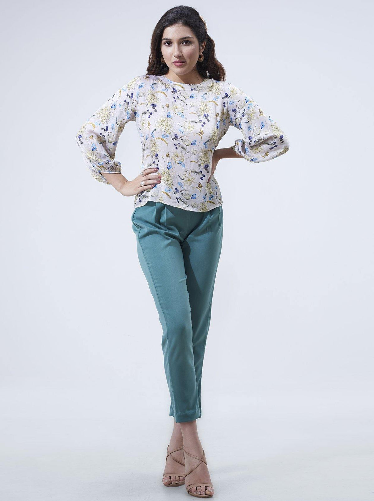 Printed White Tops for Women (GBWT1011) - GOOSEBERY