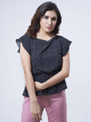 Black Check Tops for Women (GBWT1007) - GOOSEBERY