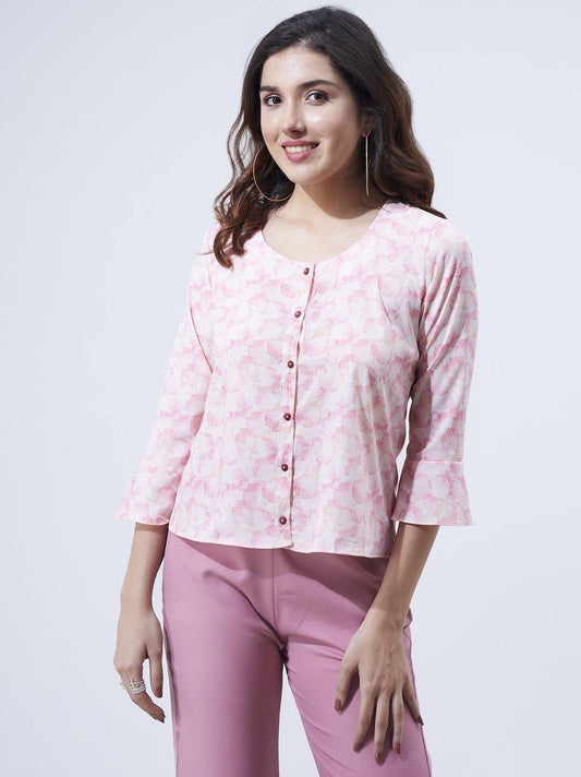 Women Cream Pink Top (GBWT1017) - GOOSEBERY