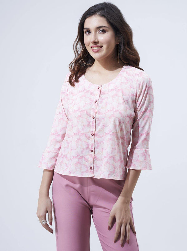 Women Cream Pink Top (GBWT1017) - GOOSEBERY