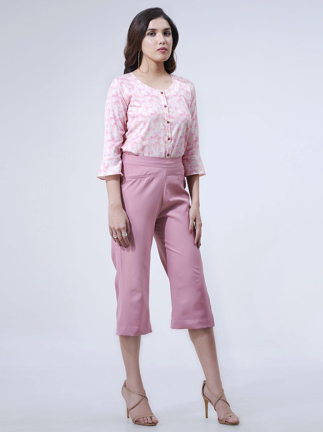 Women Cream Pink Top (GBWT1017) - GOOSEBERY