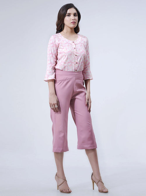 Women Cream Pink Top (GBWT1017) - GOOSEBERY