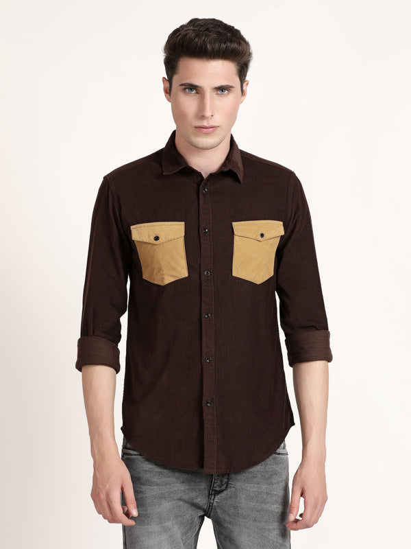 Men Brown Casual Shirt (GBRJ6019)