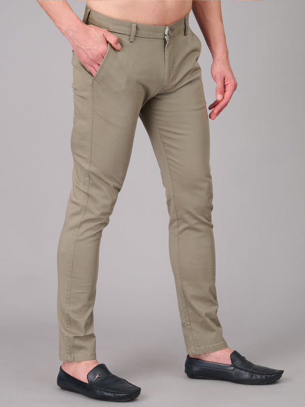 Men Khaki Cotton Trouser (GBTMK7654)