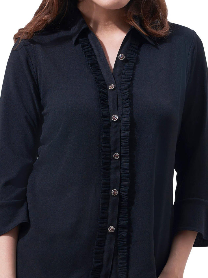 Black Casual Shirt for Women (GBWT1009) - GOOSEBERY