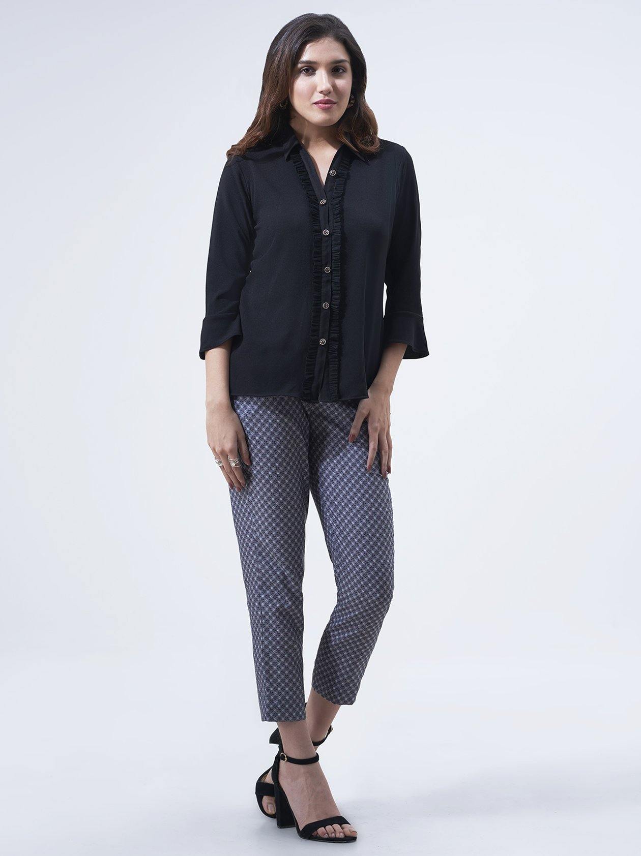 Black Casual Shirt for Women (GBWT1009) - GOOSEBERY