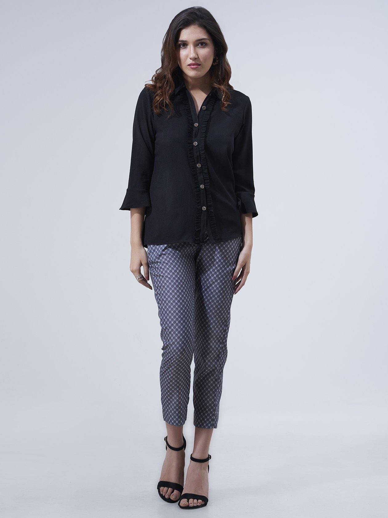 Black Casual Shirt for Women (GBWT1009) - GOOSEBERY