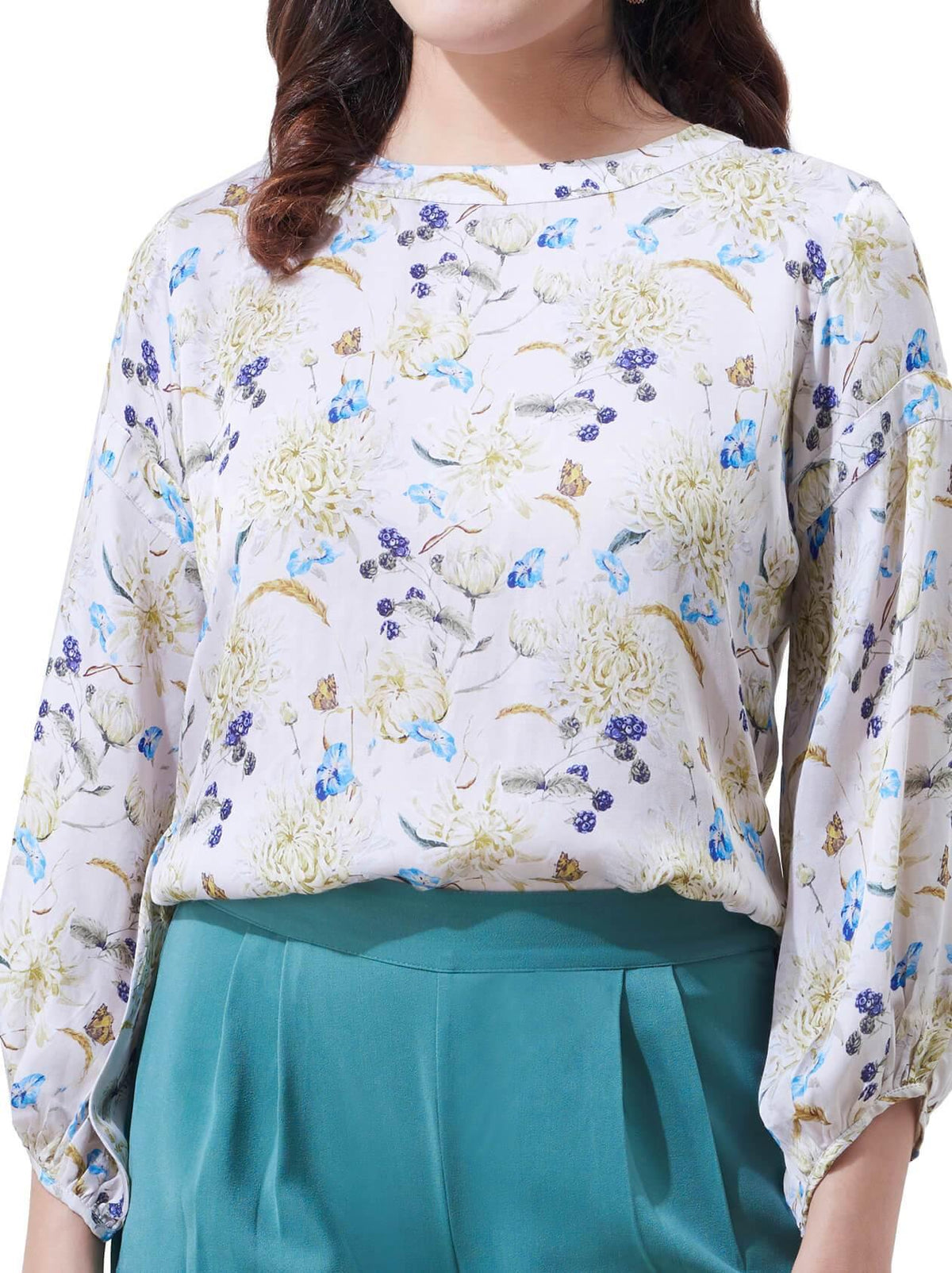Printed White Tops for Women (GBWT1011) - GOOSEBERY